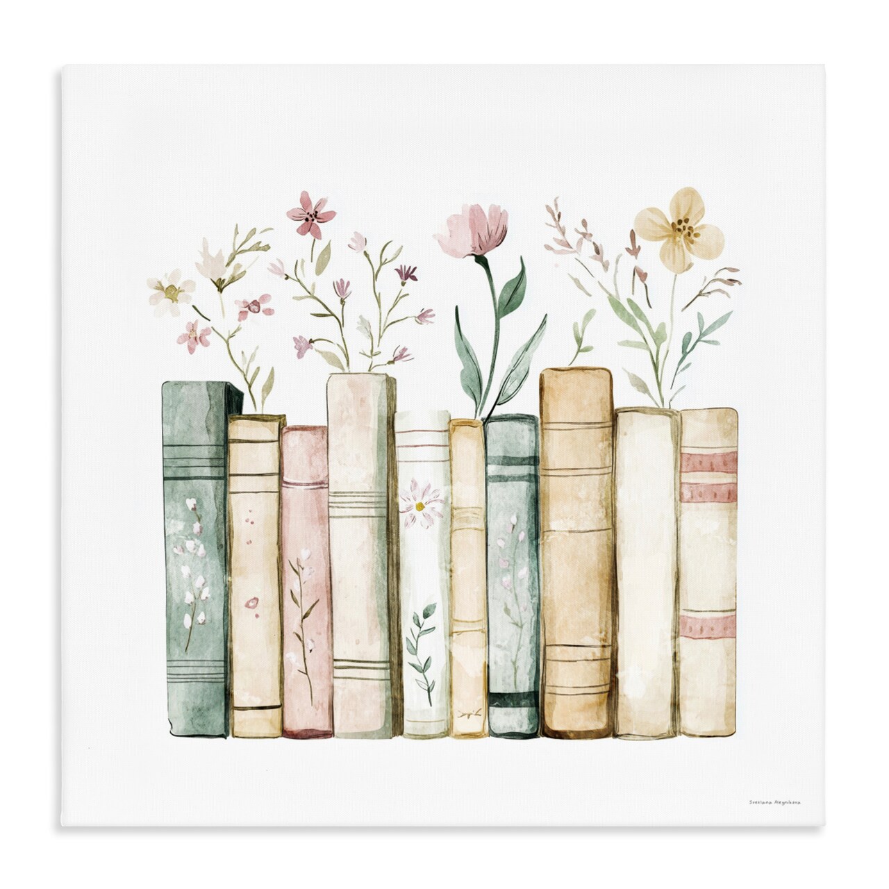 Stupell Industries Floral Stories Library Canvas, design by Svetlana Aleynikova